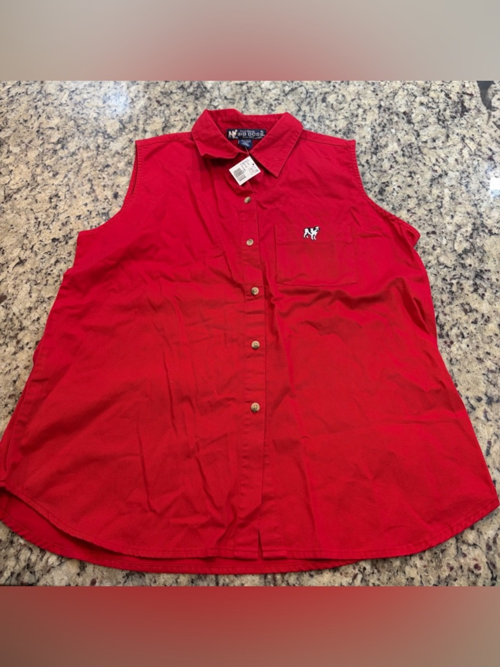 Big Dogs Bright Red Collared Button-Up Shirt